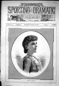Old Antique Print Sporting Dramatic News 1884 Portrait Miss Grace ArnLady 19th