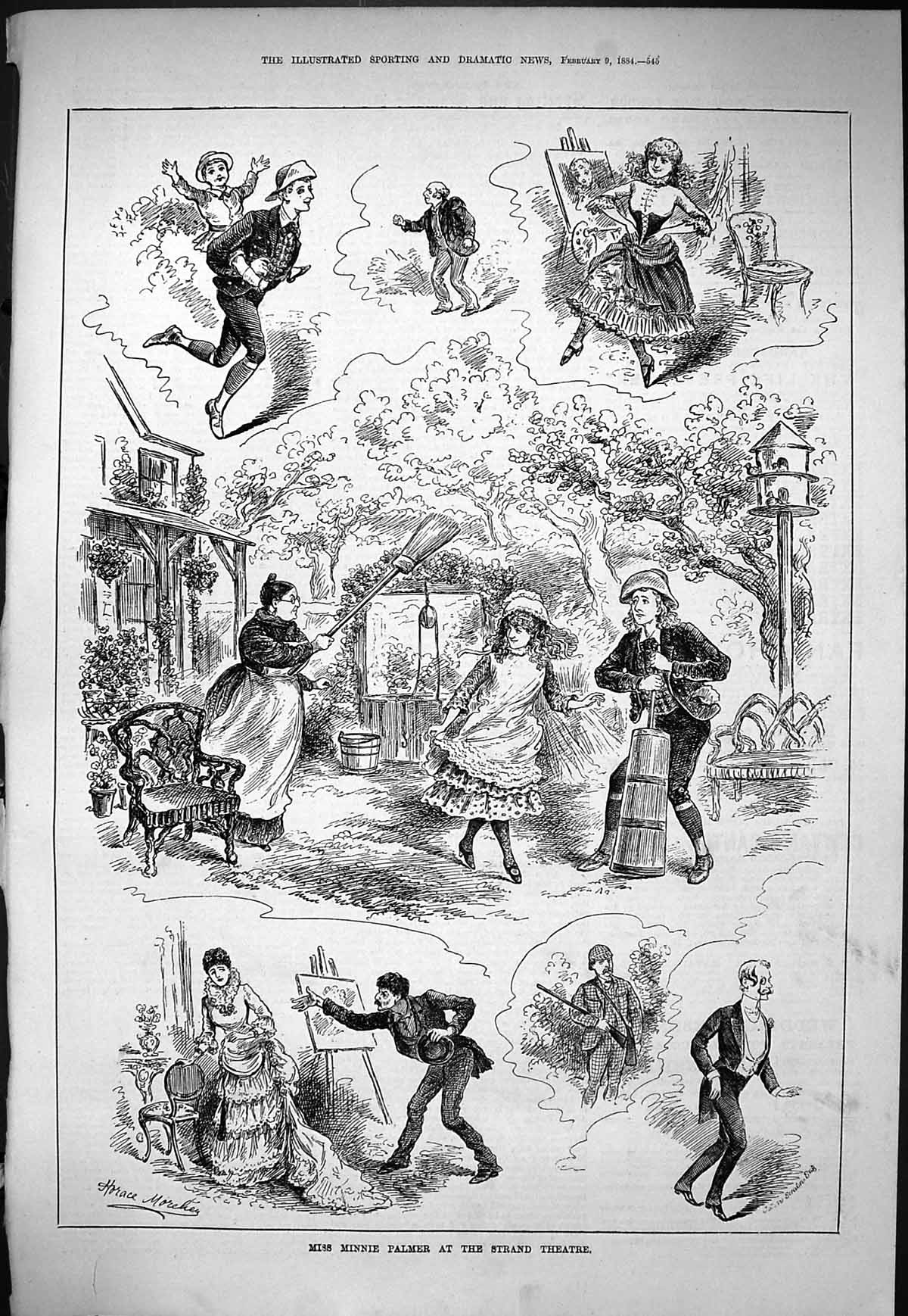 Old Sporting Dramatic News 1884 Miss Minnie Palmer Strand Theatre Swa Victorian