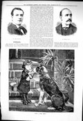 Old Sporting Dramatic News 1884 Little Girl Dog Cake Fernandez Charle Victorian
