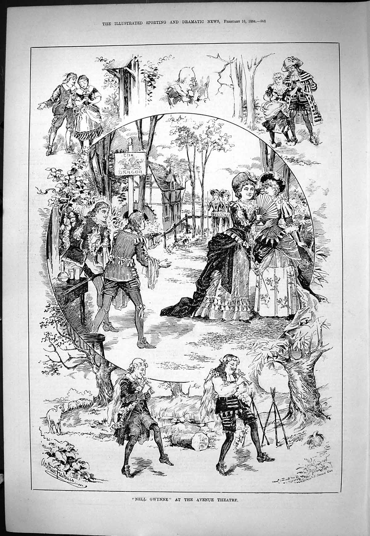 Old Sporting Dramatic News 1884 Nell Gwynne Avenue Theatre Actors Swa Victorian