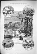 Old Sporting Dramatic News 1884 Winter Scene Country Mansion House Sw Victorian