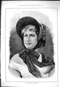 Antique Old Print Sporting Dramatic News 1884 Beautiful Lady Viennese Woman