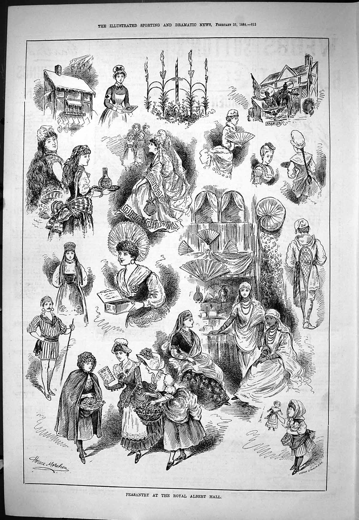Old Sporting Dramatic News 1884 Peasantry Royal Albert Hall People Sw Victorian