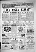 Old Sporting Dramatic News 1884 Fry'S Cocoa Extract Faulkners Morgan Victorian