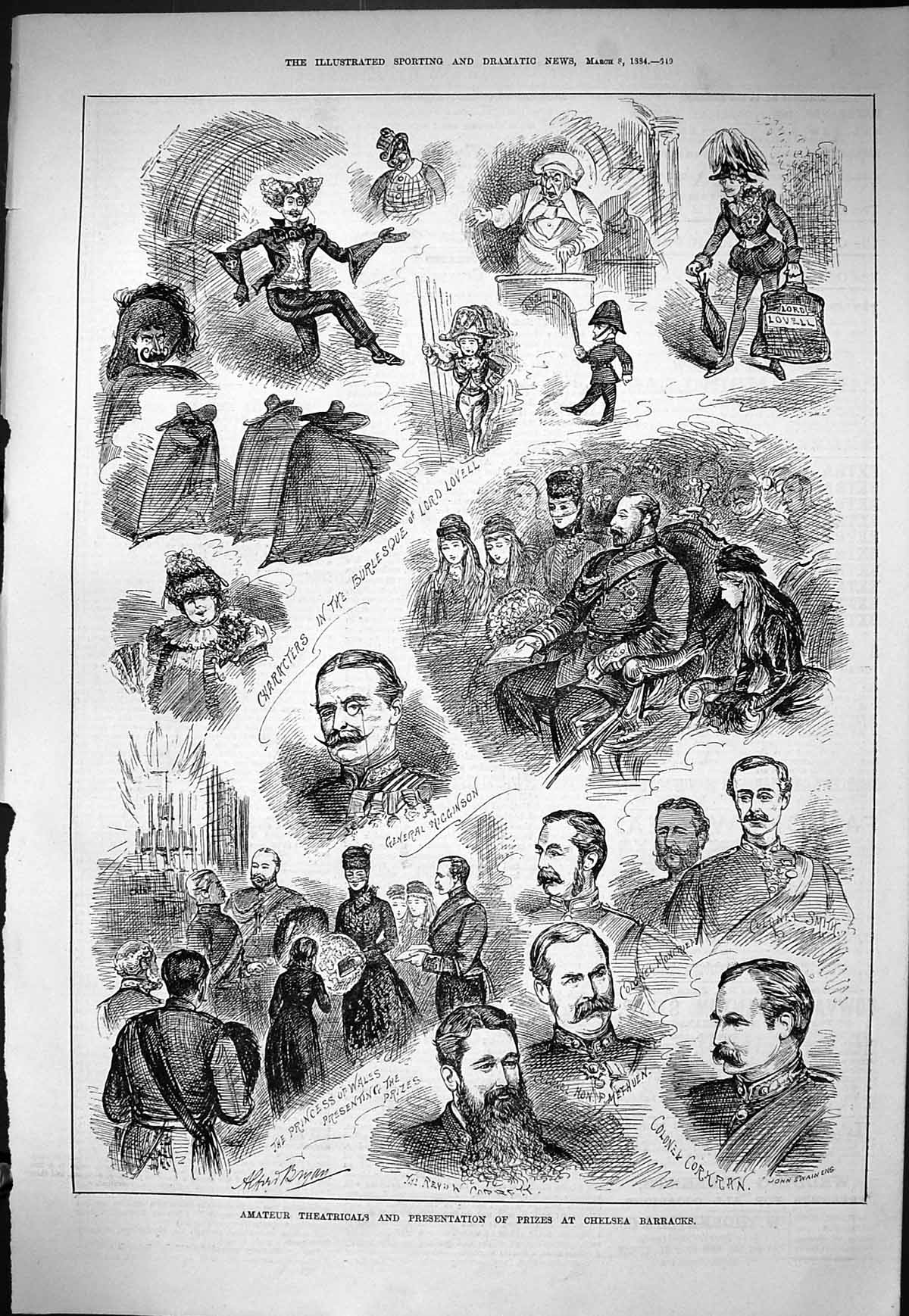 Old 1884 Chelsea Barracks Theatre Corkran Higginson Lord Lovell Princ Victorian