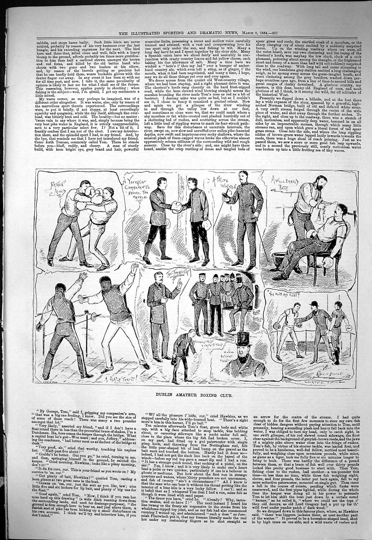 Old Sporting Dramatic News 1884 Dublin Amateur Boxing Club Sport Fenc Victorian