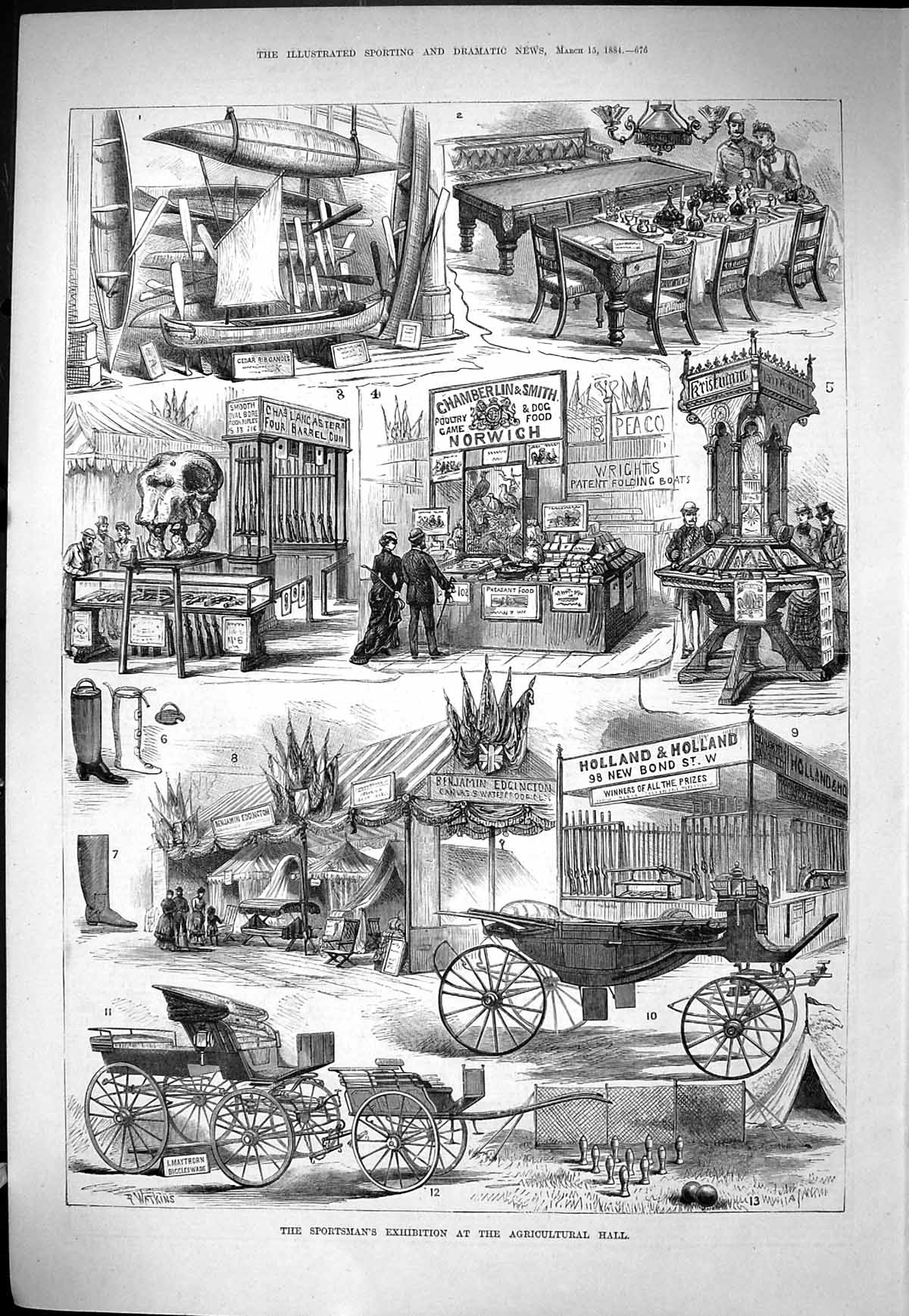 Old 1884 Sportsman Exhibition Agricultural Hall Holland Chamberlin La Victorian