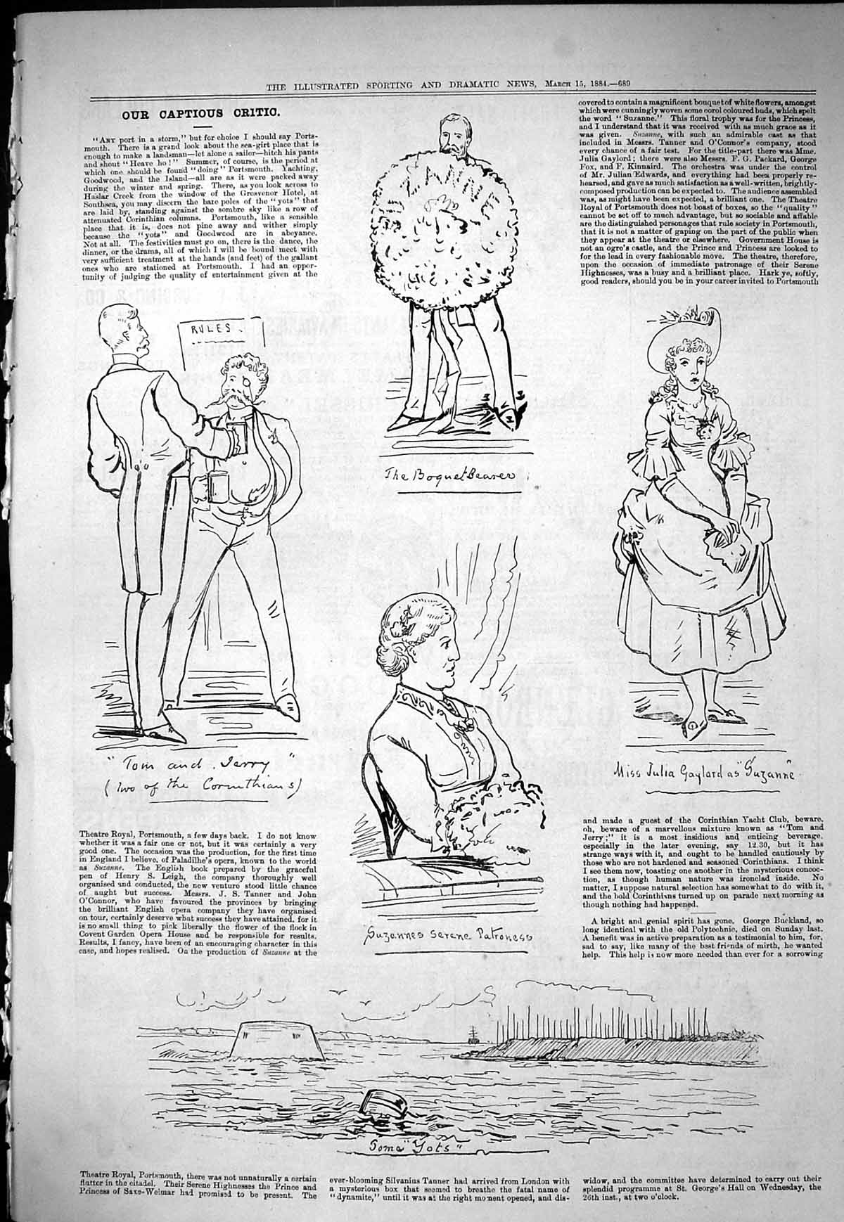 Old Sporting Dramatic News 1884 Captious Critic Theatre Julia Gaylard Victorian