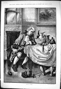 Old Sporting Dramatic News 1883 Sleeping Man Last Dinner Table Stretc Victorian