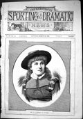 Antique Old Print Sporting Dramatic News 1884 Mrs Macklin Rosalind Theatre 19th
