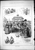 Old Sporting Dramatic News 1884 Brighton Pavilion Beach Sea Scene Swa Victorian