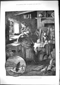 Old Sporting Dramatic News 1884 Beacon Light Fisherman Cottage Cornwa Victorian