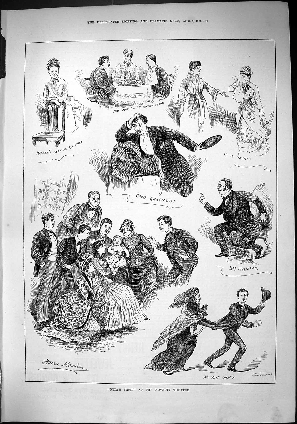 Old Sporting Dramatic News 1884 Nita'S First Scenes Novelty Theatre F Victorian