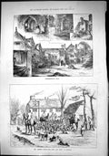 Old Sporting Dramatic News 1884 Athelhampton Hall Combe Foxhounds Els Victorian
