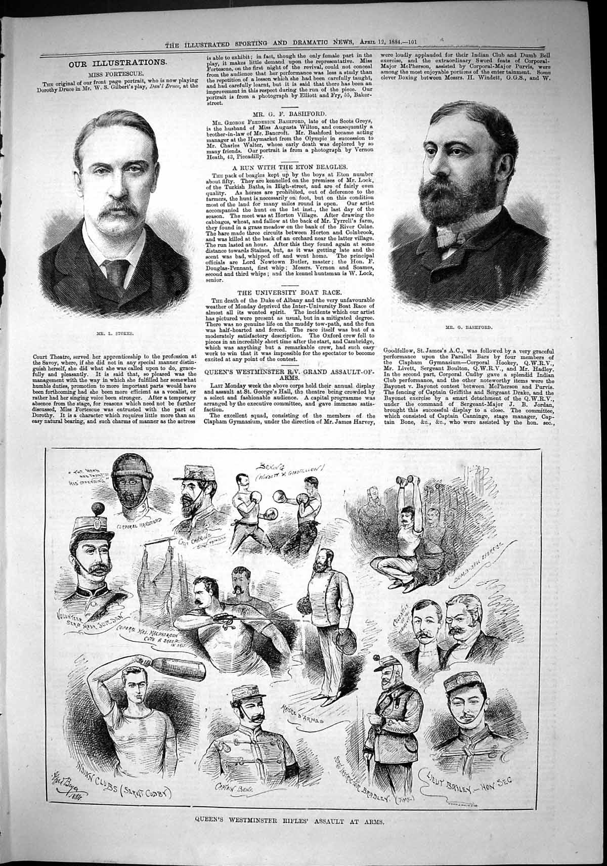 Old 1884 Stokes Bashford Queen'S Westminster Rifles Boxing Jordan Mac Victorian