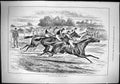 Old Sporting Dramatic News 1884 Horse Racing Start Line Jockeys Sport Victorian