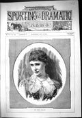 Antique Print Sporting Dramatic News 1884 Portrait Mrs Philip Bernard Lady 19th