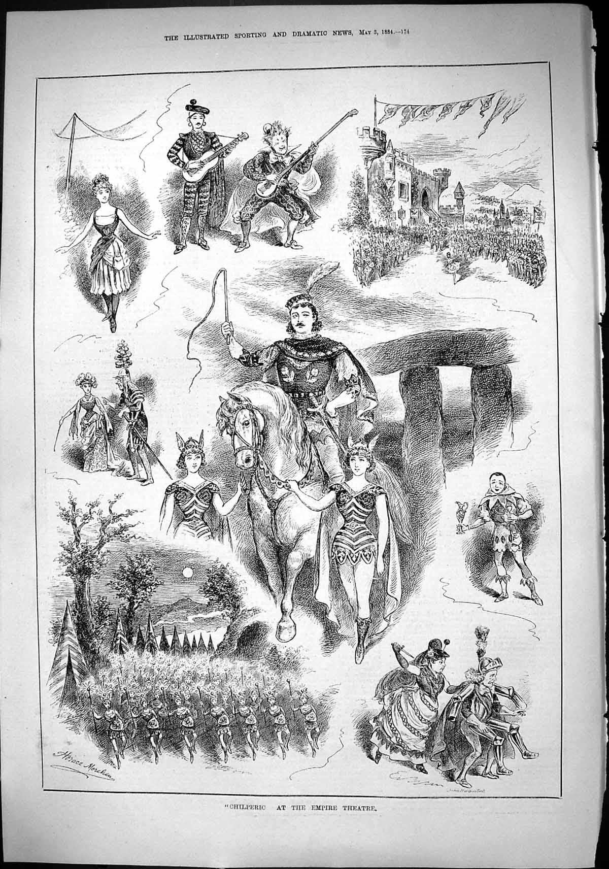 Old Sporting Dramatic News 1884 Scenes Chilperic Empire Theatre Costu Victorian