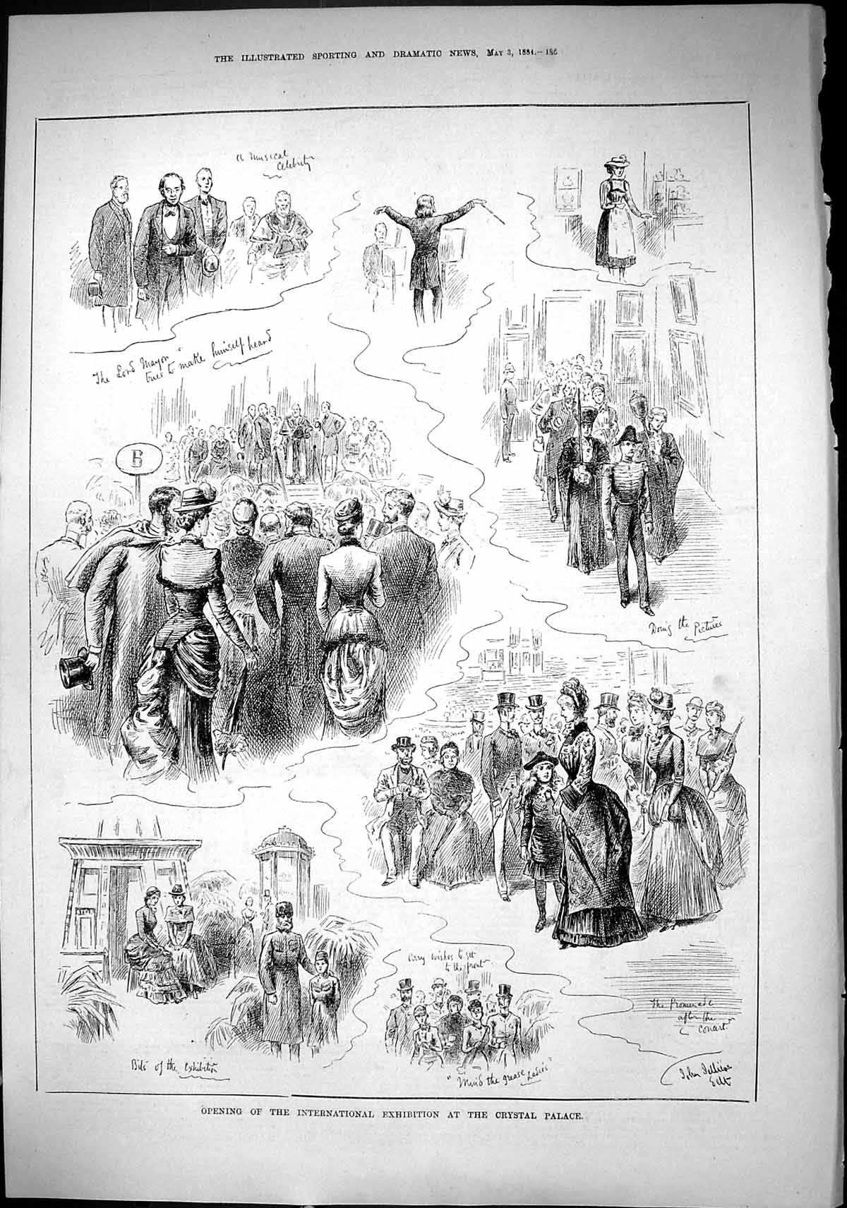 Old Sporting Dramatic News 1884 International Exhibition Crystal Pala Victorian