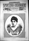 Old Antique Print Sporting Dramatic News 1884 Miss Annie Rose Lady Woman 19th
