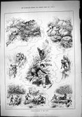 Old Sporting Dramatic News 1884 Chamois Hunting Tyrol Mountains Shoot Victorian