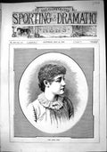 Old Antique Print Sporting Dramatic News 1884 Miss Annie Robe Lady Woman 19th
