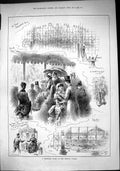 Old Sporting Dramatic News 1884 Firework Night Crystal Palace Queen'S Victorian