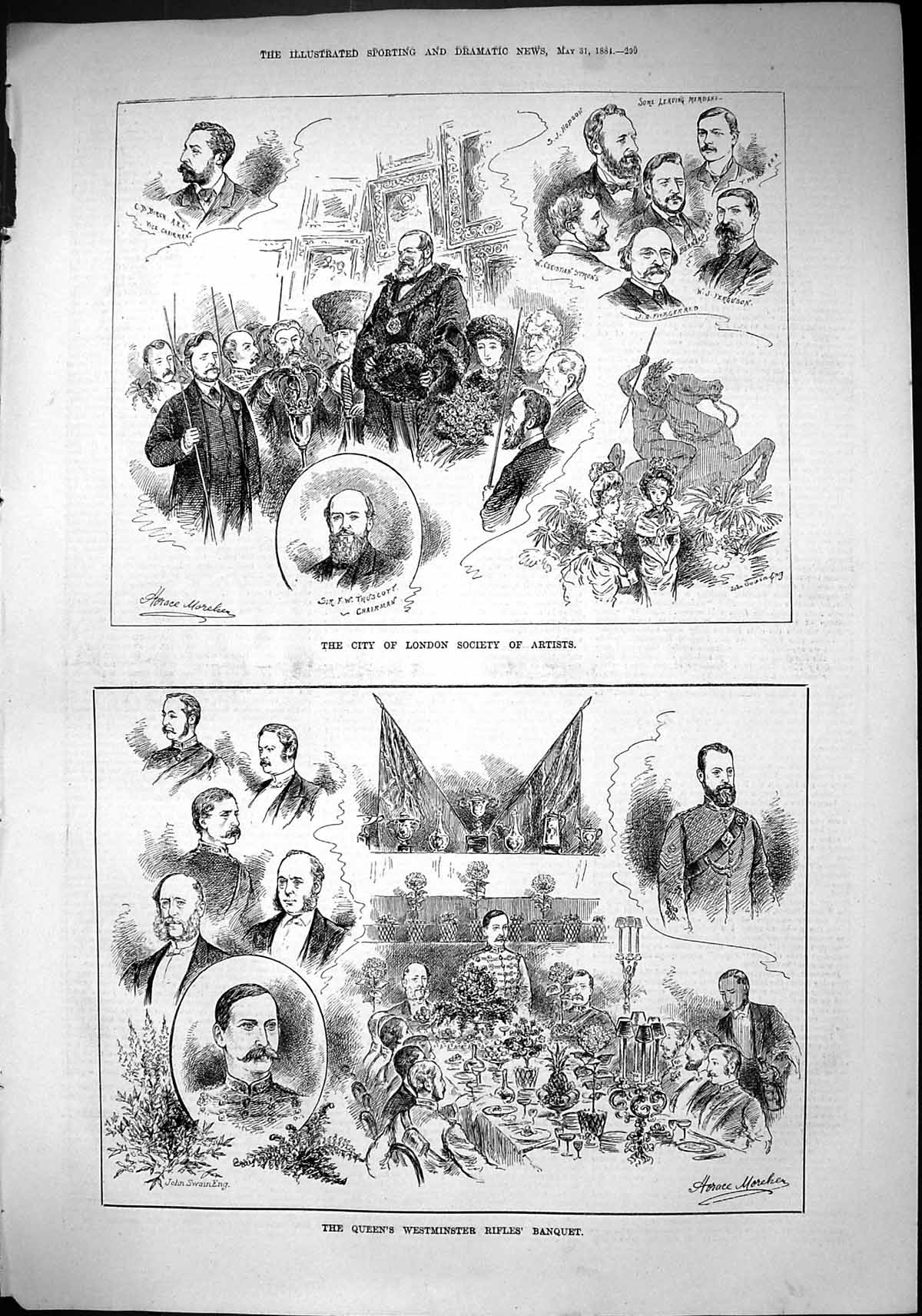 Old 1884 Westminster Rifle Brigade London Society Artists Truscott Bi Victorian
