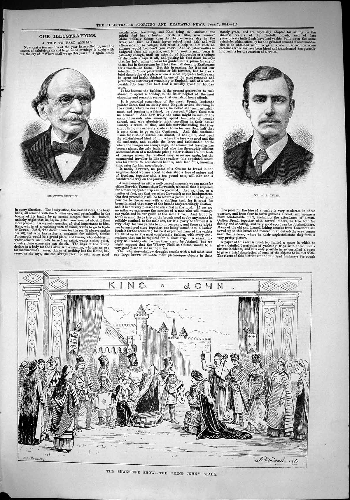 Old Sporting Dramatic News 1884 Julius Benedict Lucas Shakspere Show Victorian