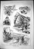 Old 1884 Trout Fishing Dovedale Issac Walton Church Rock Ilam Keeper Victorian