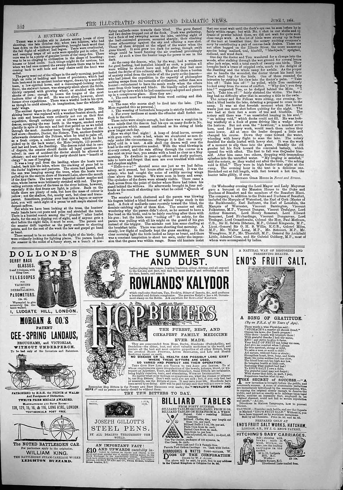 Old Sporting Dramatic News 1884 Derby Horse Race Harvester St. Gatien Victorian