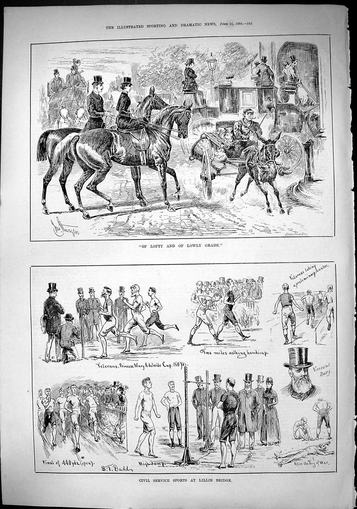 Old Civil Service Sports Lillie Bridge Viscount Bury 1884 Horses Coac Victorian