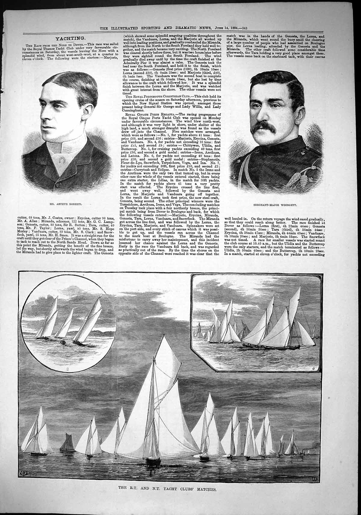 Old Arthur Roberts Sergeant-Major Woodgett 1884 R.T. N.T. Yacht Club Victorian