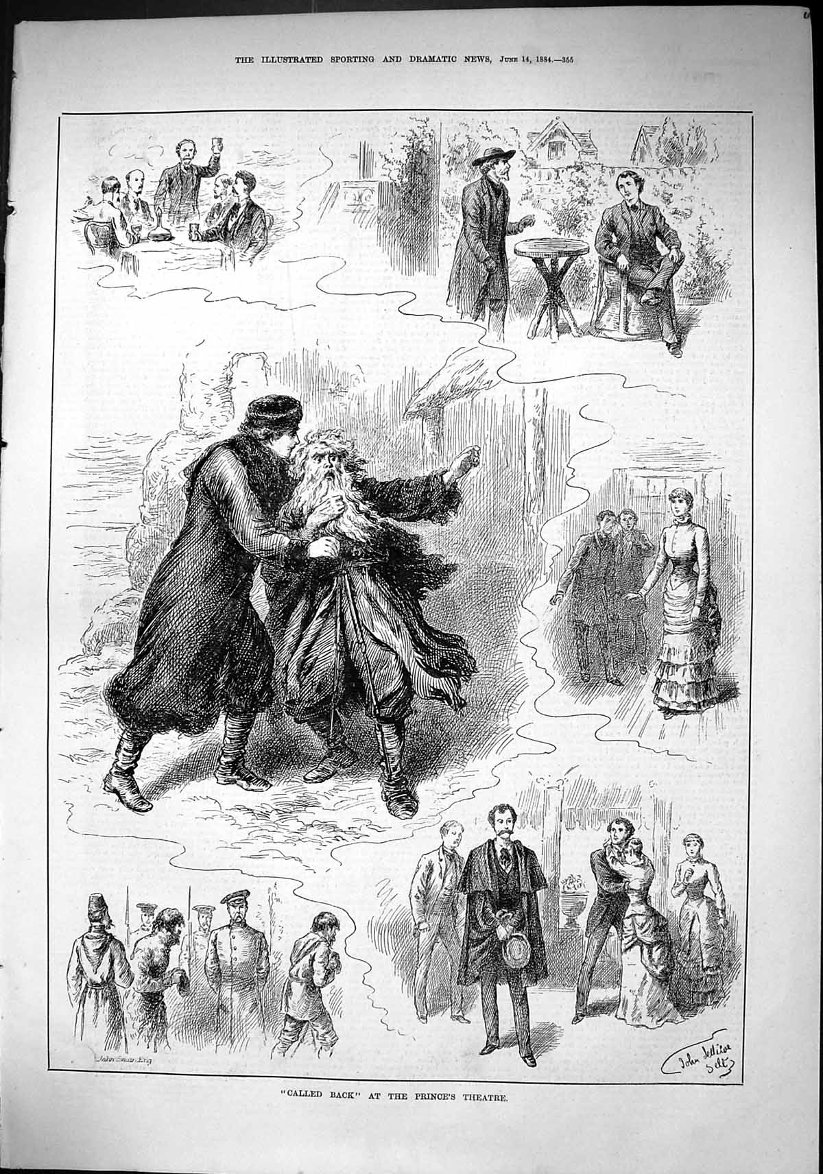 Old Sporting Dramatic News 1884 Scene Called Back Princes Theatre Act Victorian
