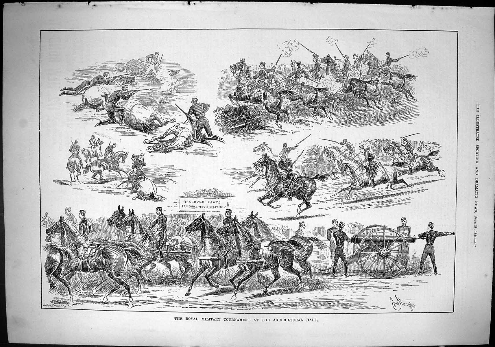 Old Sporting Dramatic News 1884 Miltary Tournament Agricultural Hall Victorian