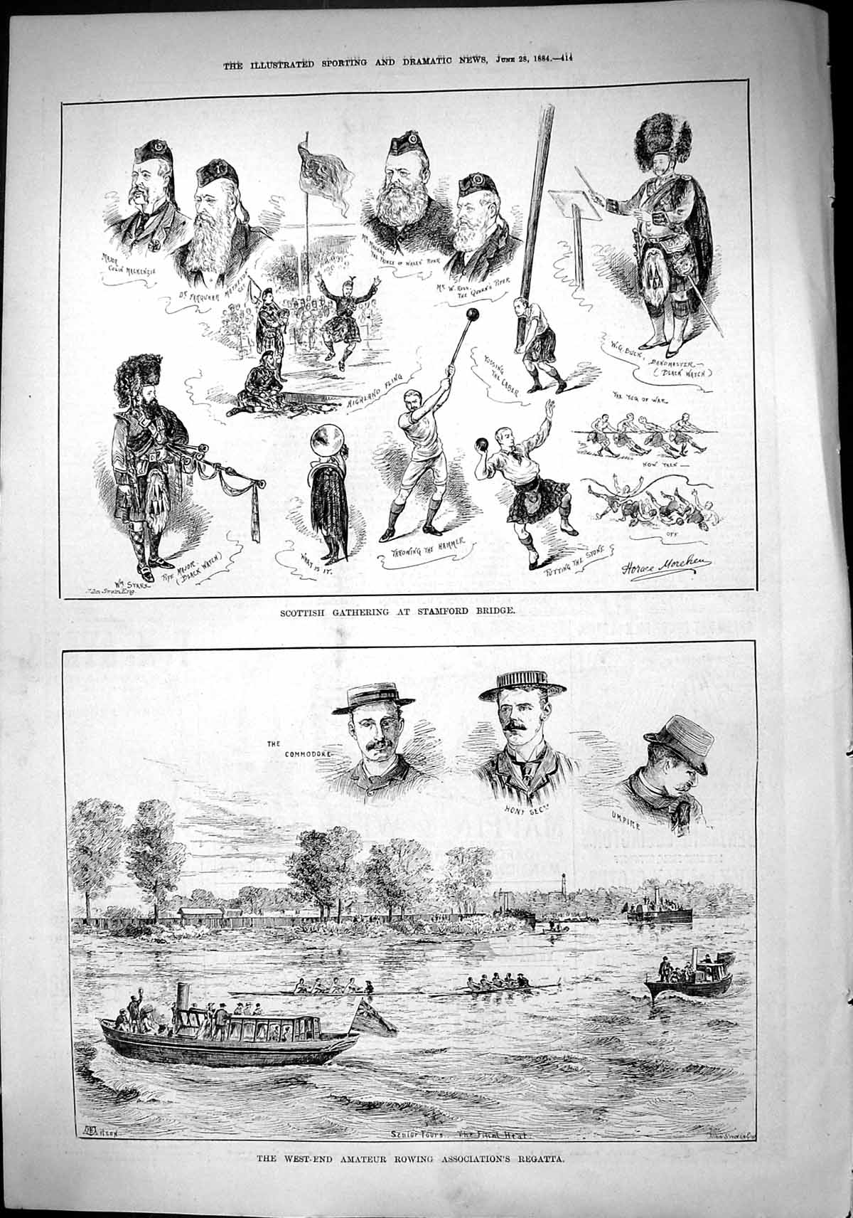 Old Scottish Gathering Stamford Bridge Mackay Ross Buck 1884 Rowing R Victorian