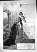 Old Print Sporting Dramatic News 1884 Nonpareil Velveteen Sarah Bernhardt 19th