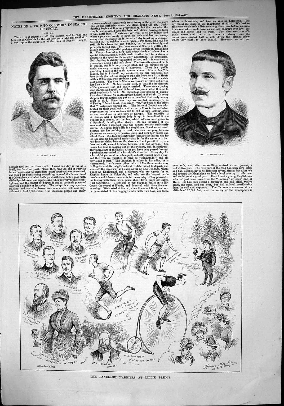 Old 1884 Peate Cotsford Dick Ranelagh Harriers Lillie Bridge Wynne Wr Victorian
