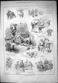 Old Sporting Dramatic News 1884 Subaltern Life India Washing Horse Na Victorian