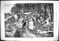 Old Sporting Dramatic News 1884 Picnic Fontainebleau Ladies Men Roman Victorian