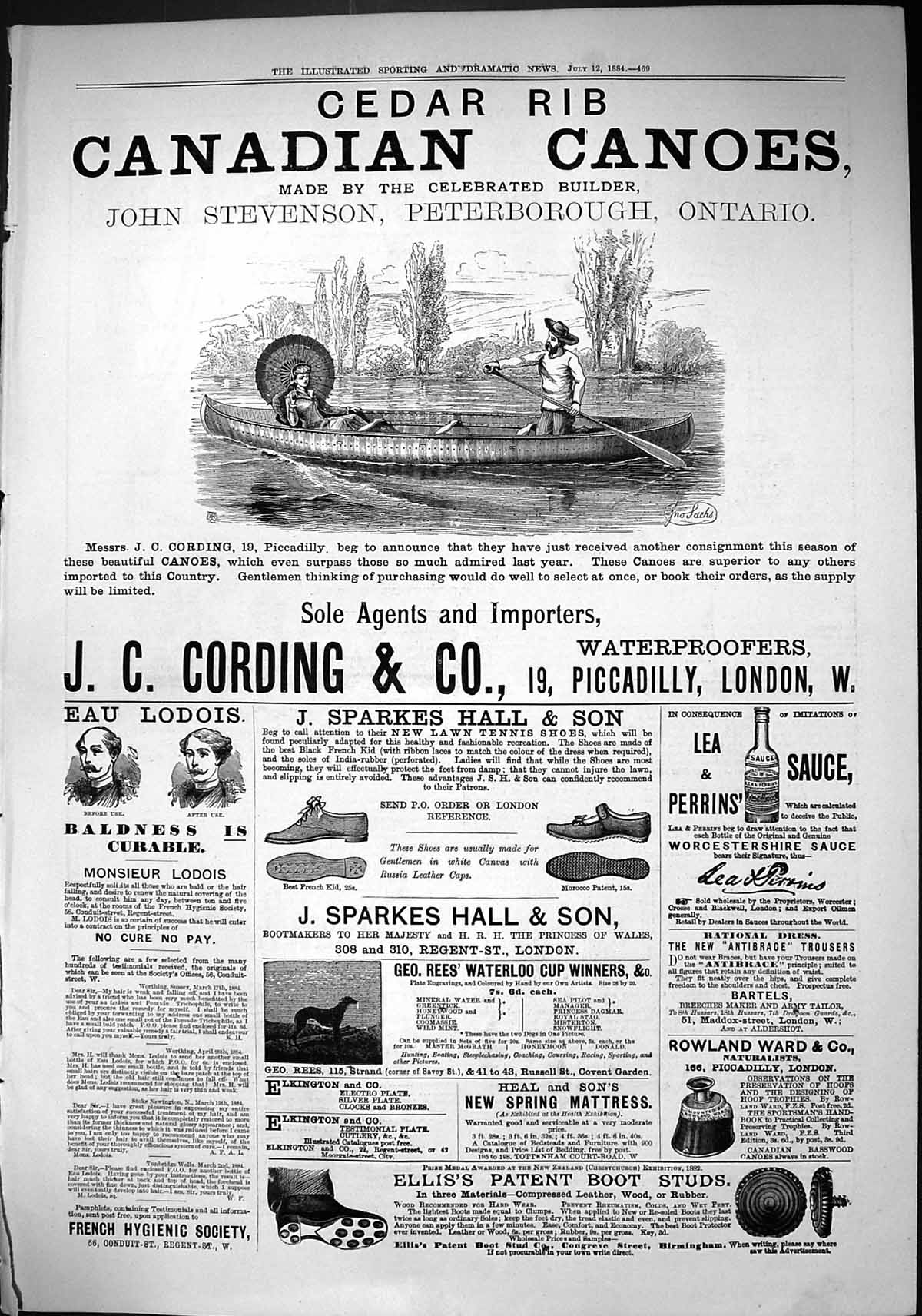 Antique Print 1884 Cording Waterproofers Lodois Sparkes Hall Perrins Ellis 19th