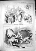 Old Sporting Dramatic News 1884 Marriage Mlle. Giulietta Arditi Puppy Victorian