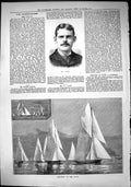 Old Sporting Dramatic News 1884 Alport Yachts Regatta Clyde Wimbledon Victorian