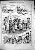 Old Sporting Dramatic News 1884 Hastings Beach Seaside Scene Sands To Victorian