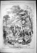 Old Sporting Dramatic News 1884 Obstructionists Sheep Country Lane Ho Victorian
