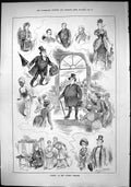 Old Print Sporting Dramatic News 1884 Twins Olympic Theatre Actors Sketch 19th