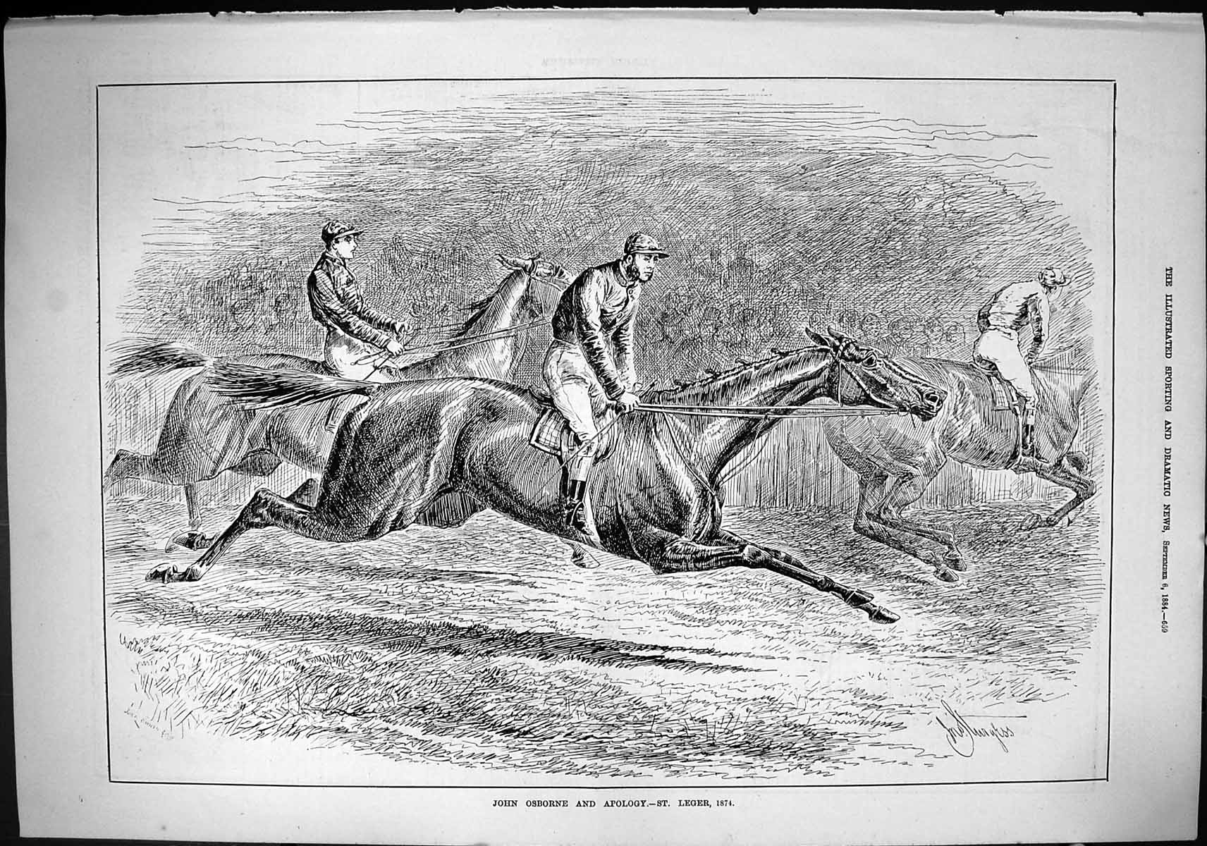 Old Sporting Dramatic News 1884 John Osborne Jockey Apology Horse Rac Victorian
