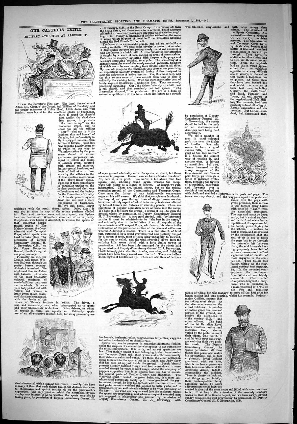 Old Sporting Dramatic News 1884 Captious Critic Military Athletics Al Victorian