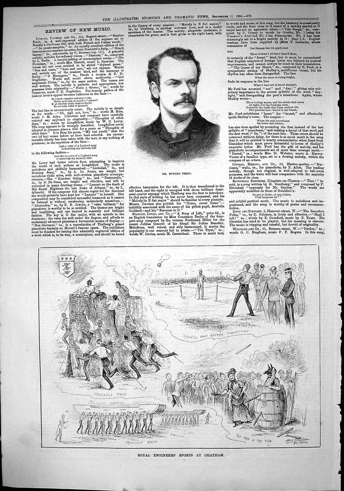 Old Sporting Dramatic News 1884 Edward Terry Royal Engineers Sport Ch Victorian
