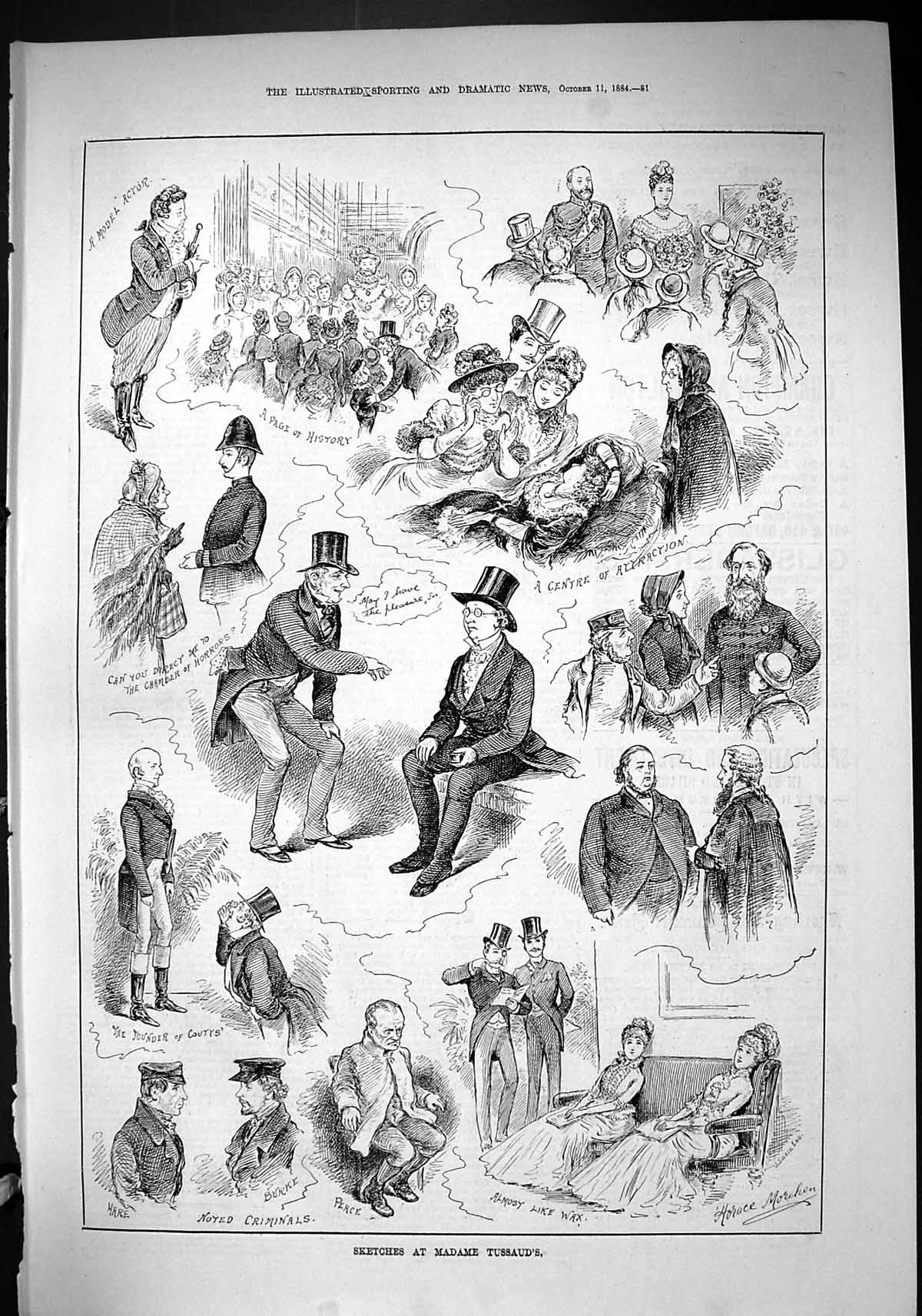 Old Sketches Madame Tussauds Wax Models Coutts Burke Hare 1884 Swain Victorian
